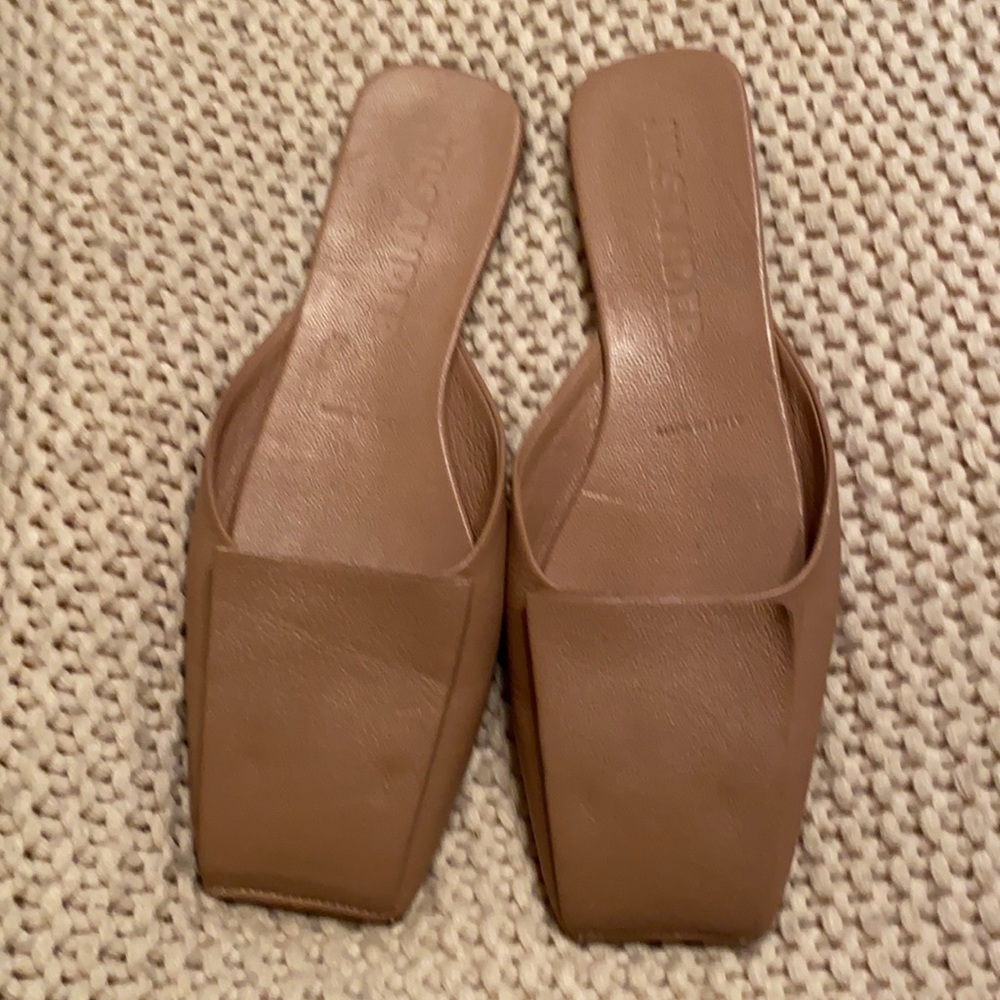 Nude jil sander square toe flats